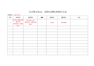 安全警示标志、标牌定期检查维护记录.docx