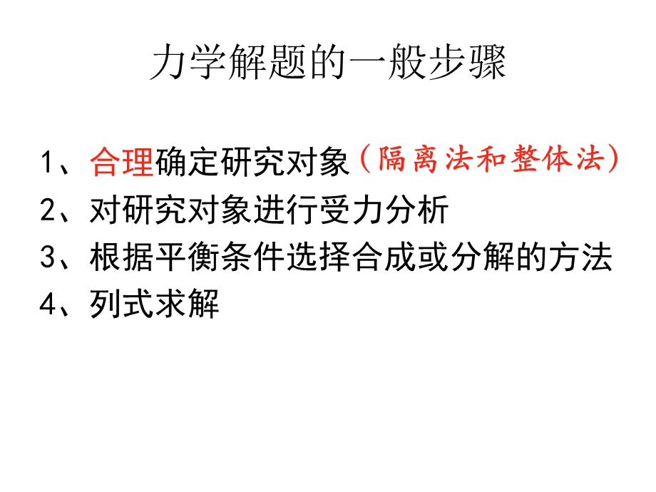 共点力平衡应用-隔离法、整体法.ppt_第3页