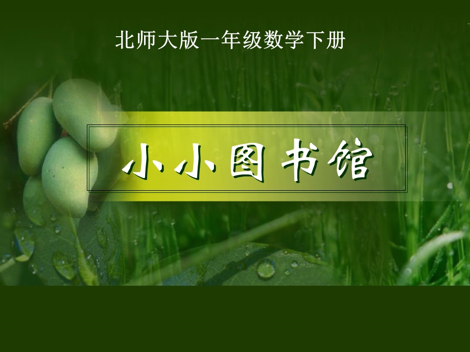 北师大版数学一年级下册《小小图书馆》.ppt_第1页