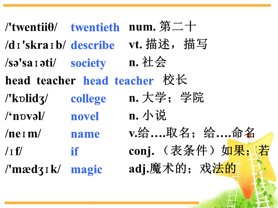 外研版初二上册英语教学课件-module5单词.ppt_第2页