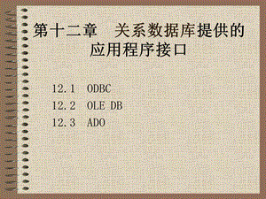 关系数据库提供的应用程序接口.ppt