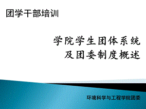 学生组织系统及团委制度概述.ppt