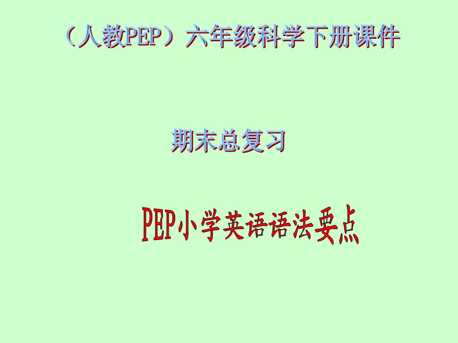 人教PEP版英语六年级下册《期末总复习语法要点》课件.ppt_第1页