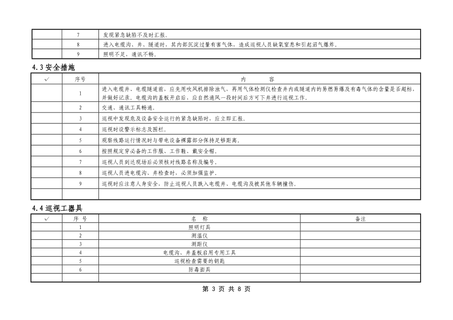 10KV及以下电缆线路巡视标准化作业指导书.doc_第3页