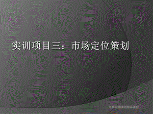 实训项目三市场定位策划.ppt