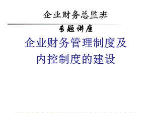 企业财务管理制度及内控制度的建设.ppt