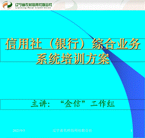 信用社(银行)综合业务系统培训方案　精品PPT.ppt