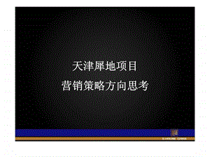 易居天条津犀地项目营销策略方向思考.ppt