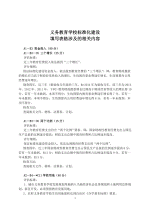 义务教育学校标准化建设 填写表格涉及的相关内容.doc