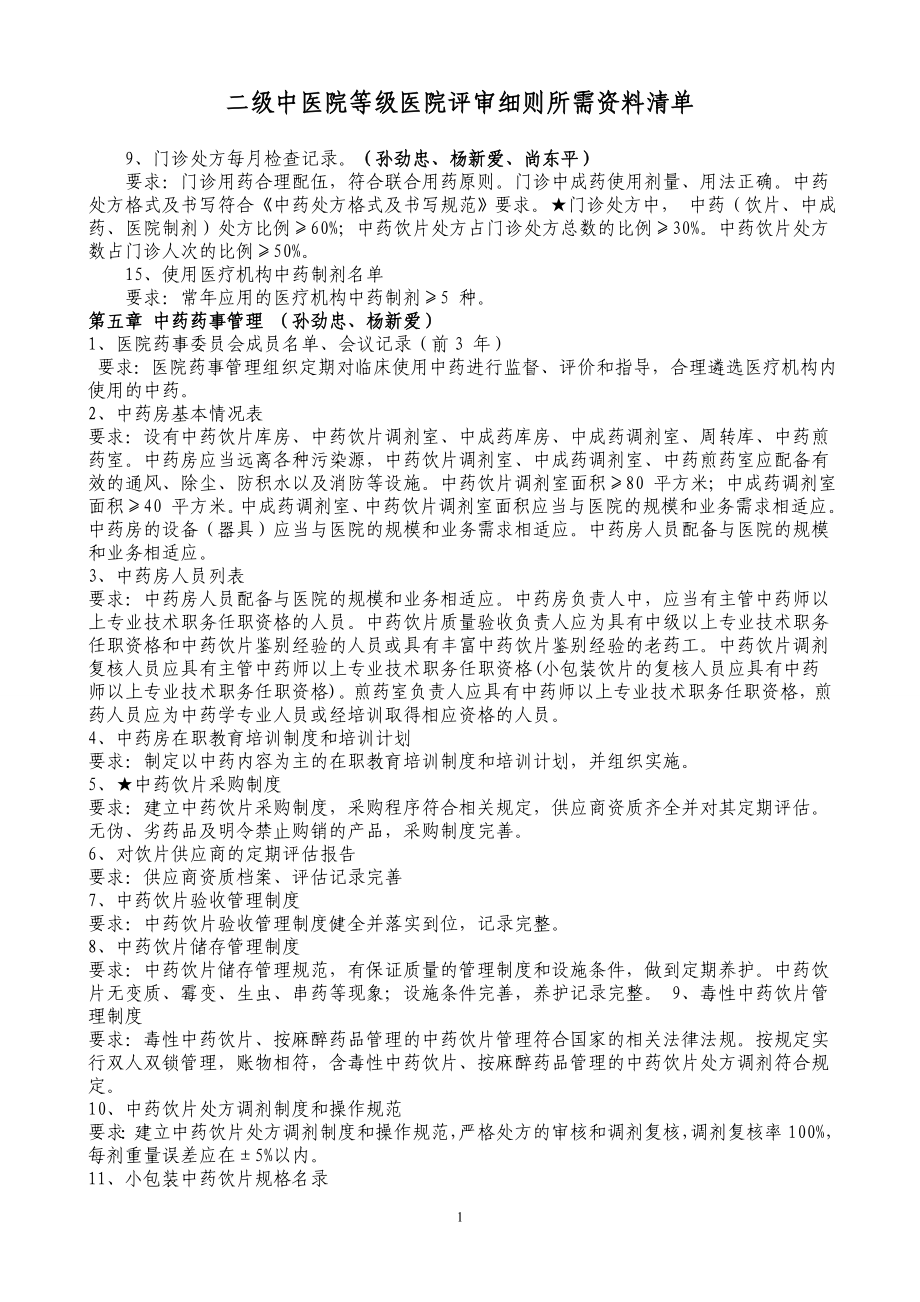 中医院评审材料清单.doc_第1页