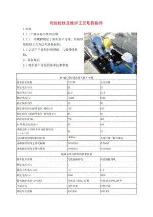 母线检修及维护工艺规程指导.docx