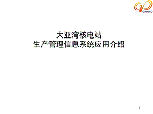 大亚湾核电站生产管理信息系统应用介绍.ppt