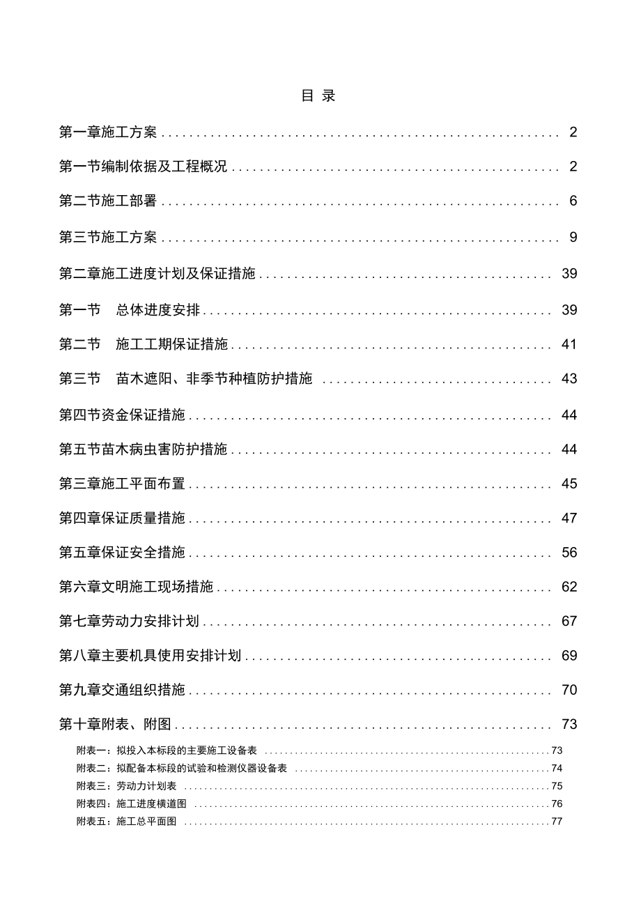 城市道路绿化工程施工方案.docx_第1页