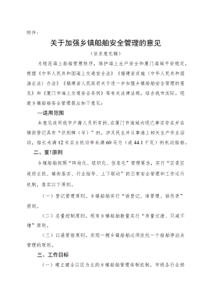 关于加强乡镇船舶安全管理的意见（征求意见稿）.docx