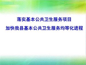 加快我省基本公共卫生服务均等化进程.ppt