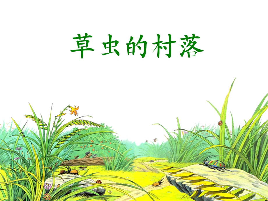 人教版小学语文六年级上册《草虫的村落》.ppt_第1页