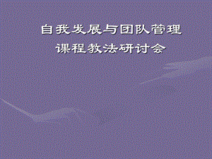 团队管理与自我发展.ppt