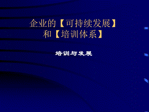 企业的可持续发展和培训体系.ppt