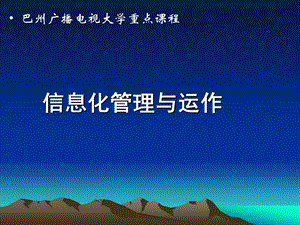 信息化管理与运作.ppt