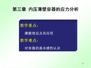 化工设备基础ppt课件pptch3内压薄壁容器的应力分析.ppt