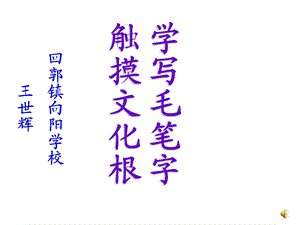 学写毛笔字触摸文化根.ppt