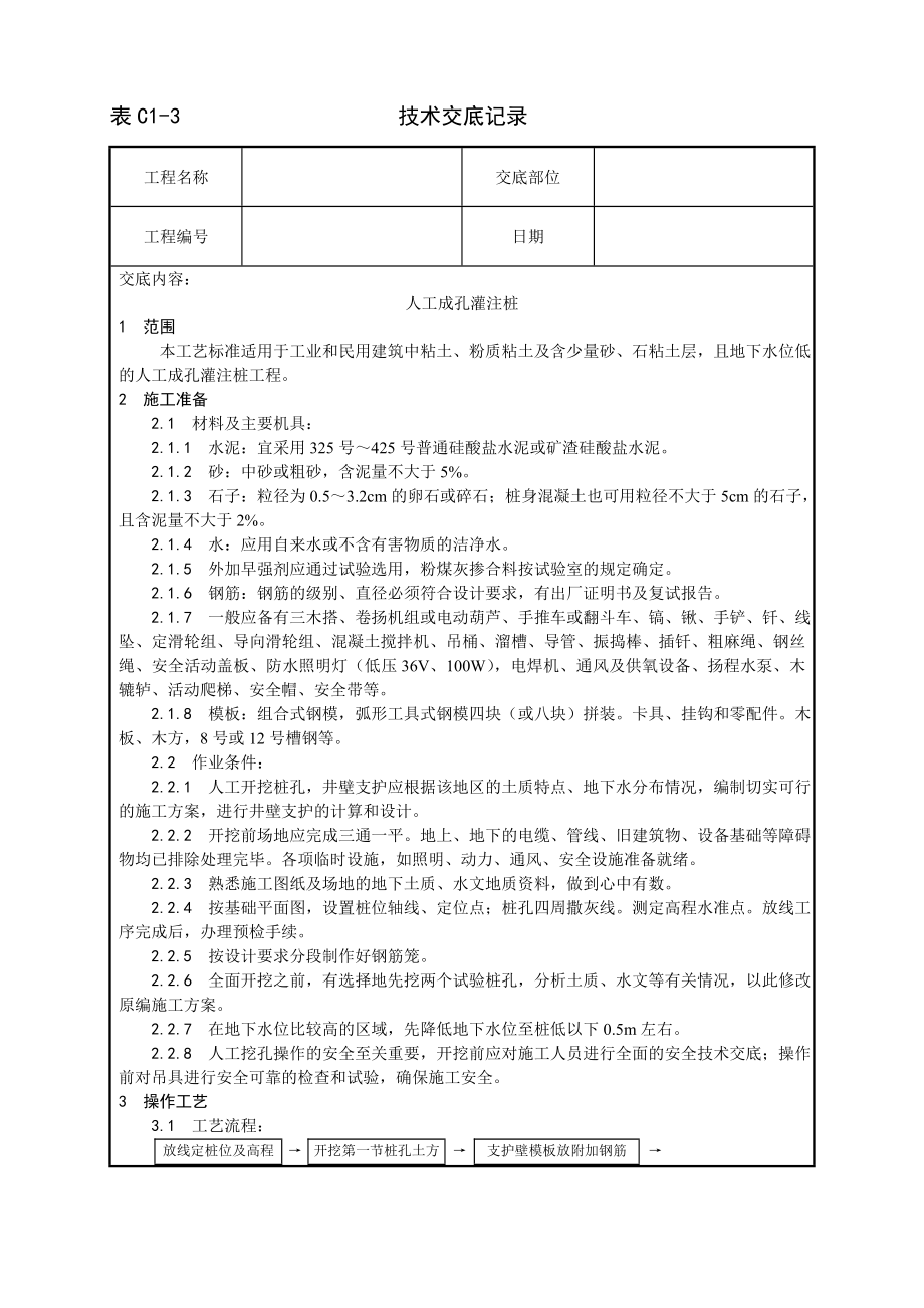 006人工成孔灌注桩施工工艺53257.doc_第1页