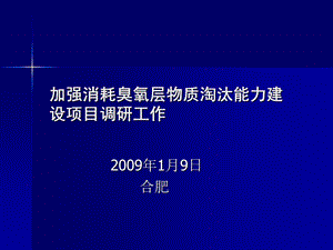 加强消耗臭氧层物质淘汰能力建设项目调研工作.ppt