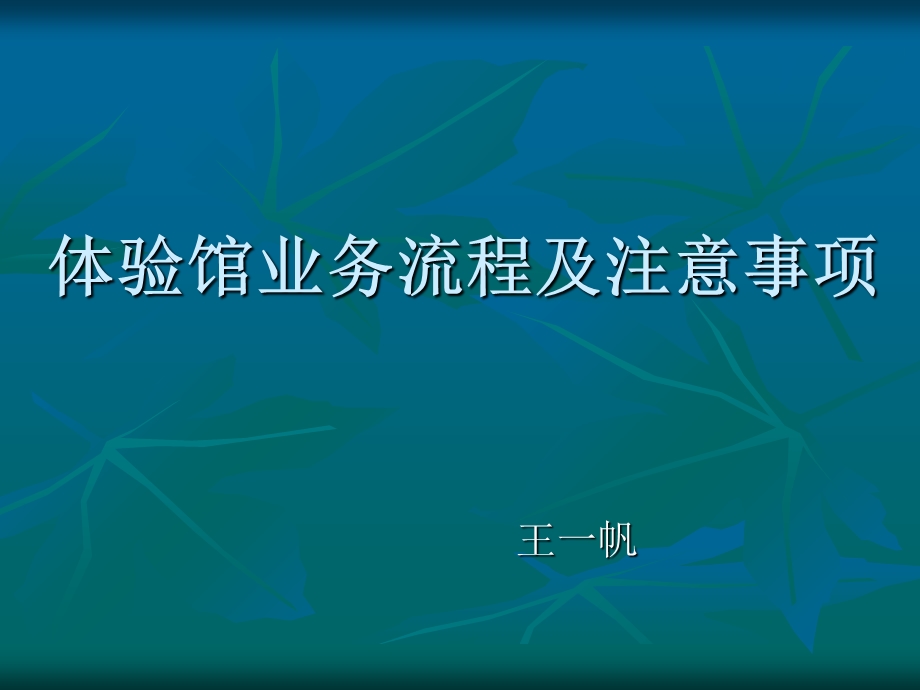 体验馆业务流程及注意事项.ppt_第1页