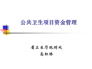 公共卫生项目资金管理.ppt