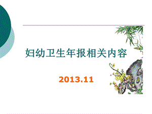 妇幼卫生年报相关事项.ppt