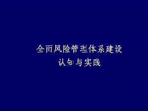 全面风险管理体系建设认知与实践.ppt