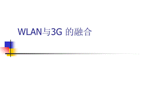 信息通信专业WLAN与3G的融合PPT.ppt