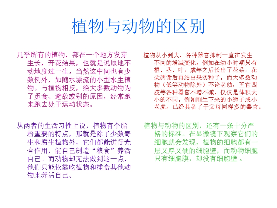 植物与动物的区别.ppt_第1页