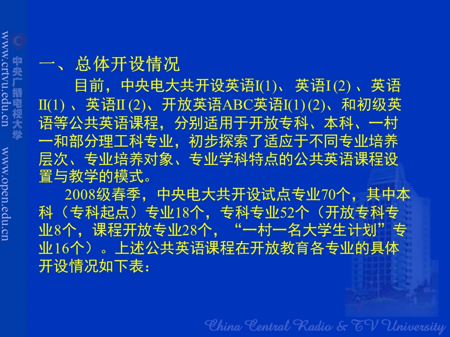 公共英语课程在开放教育各专业的设置情况.ppt_第3页