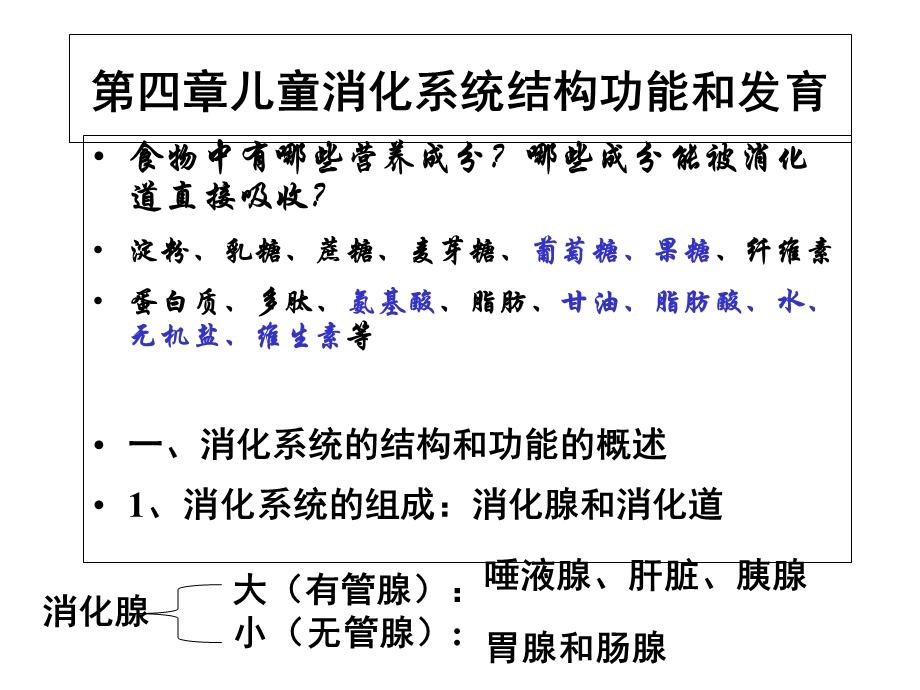 儿童消化系统的结构功能及发育.ppt_第1页