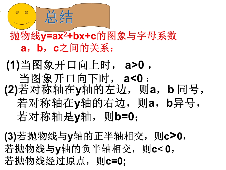 二次函数图像与字母系数符号的判定(公开课).ppt_第2页