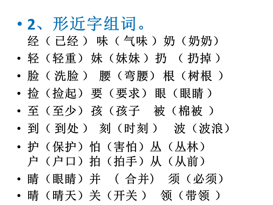 人教版二年级上册语文第七单元复习.ppt_第3页