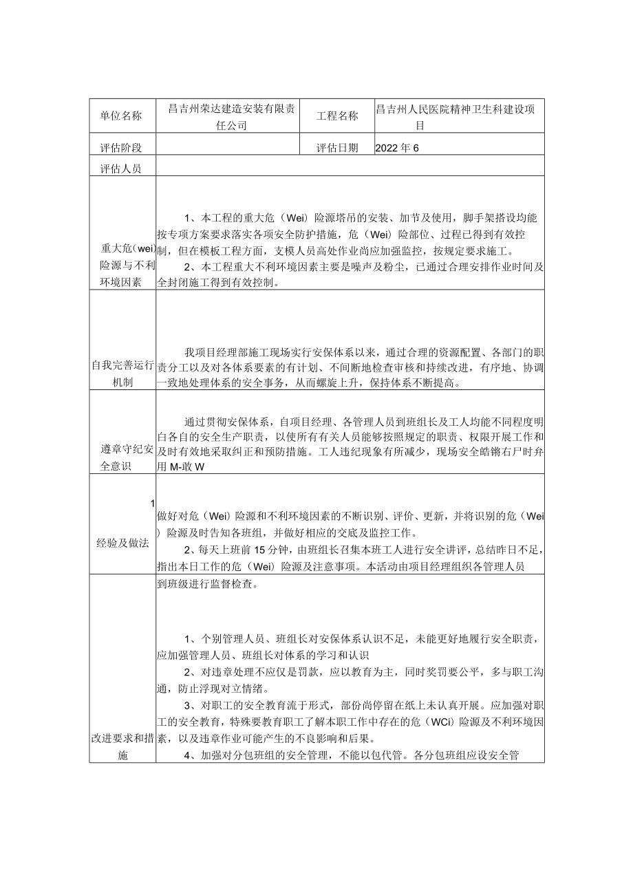 工程项目安全评估报告.docx_第1页