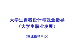 大学生自我设计与就业指导.ppt