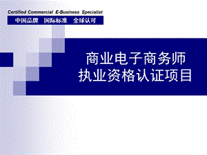 商业电子商务师执业资格认证项目.ppt