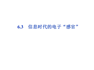 信息时代的电子“感官”.ppt