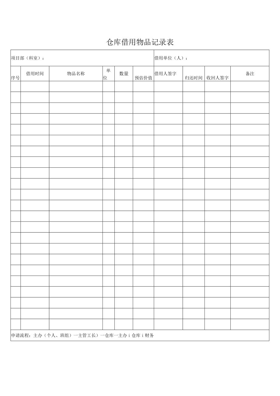 仓库借用物品记录表.docx_第1页