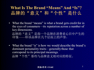 品牌的个性和意义.ppt