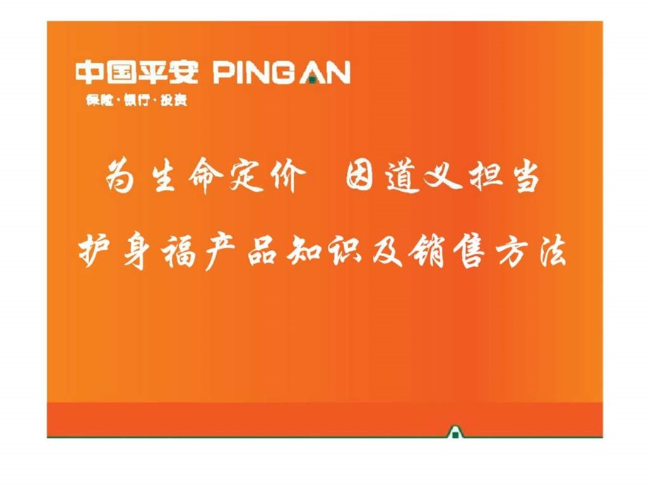 为生命定价 因道义担当——护身福等产品知识及上销售方法.ppt_第1页