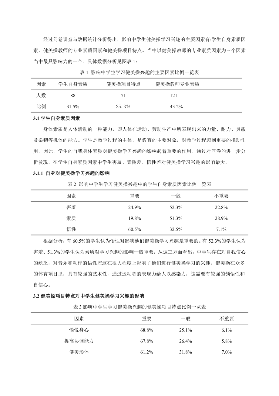 中学体育论文：影响中学生健美操学习兴趣的因素调查.doc_第2页