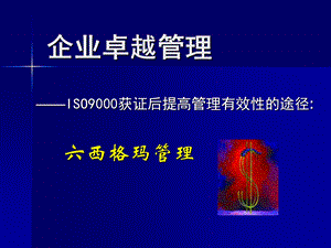 企业卓越管理六西格玛管理ppt课件.ppt