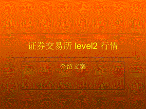 交易所Level2数据解释.ppt