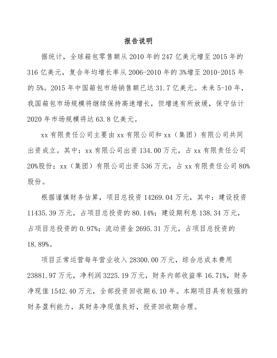 垫江关于成立箱包公司可行性研究报告模板范本.docx_第2页