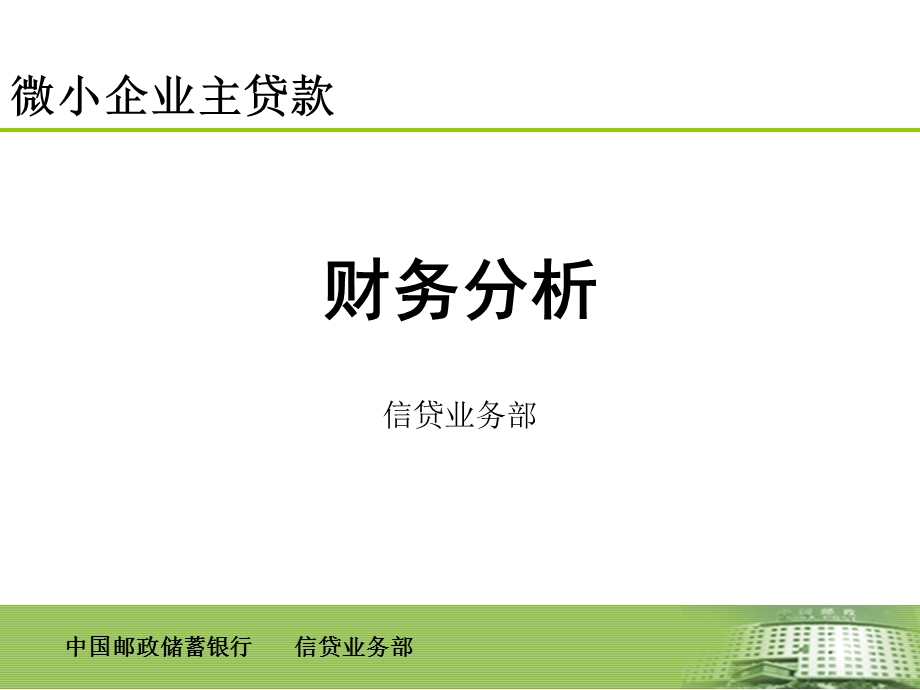 某银行微小企业主贷款-财务分析.ppt_第1页