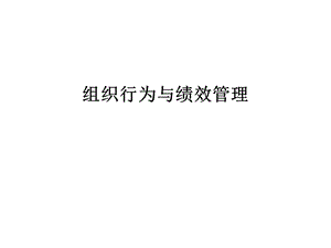 组织行为与绩效管理.ppt